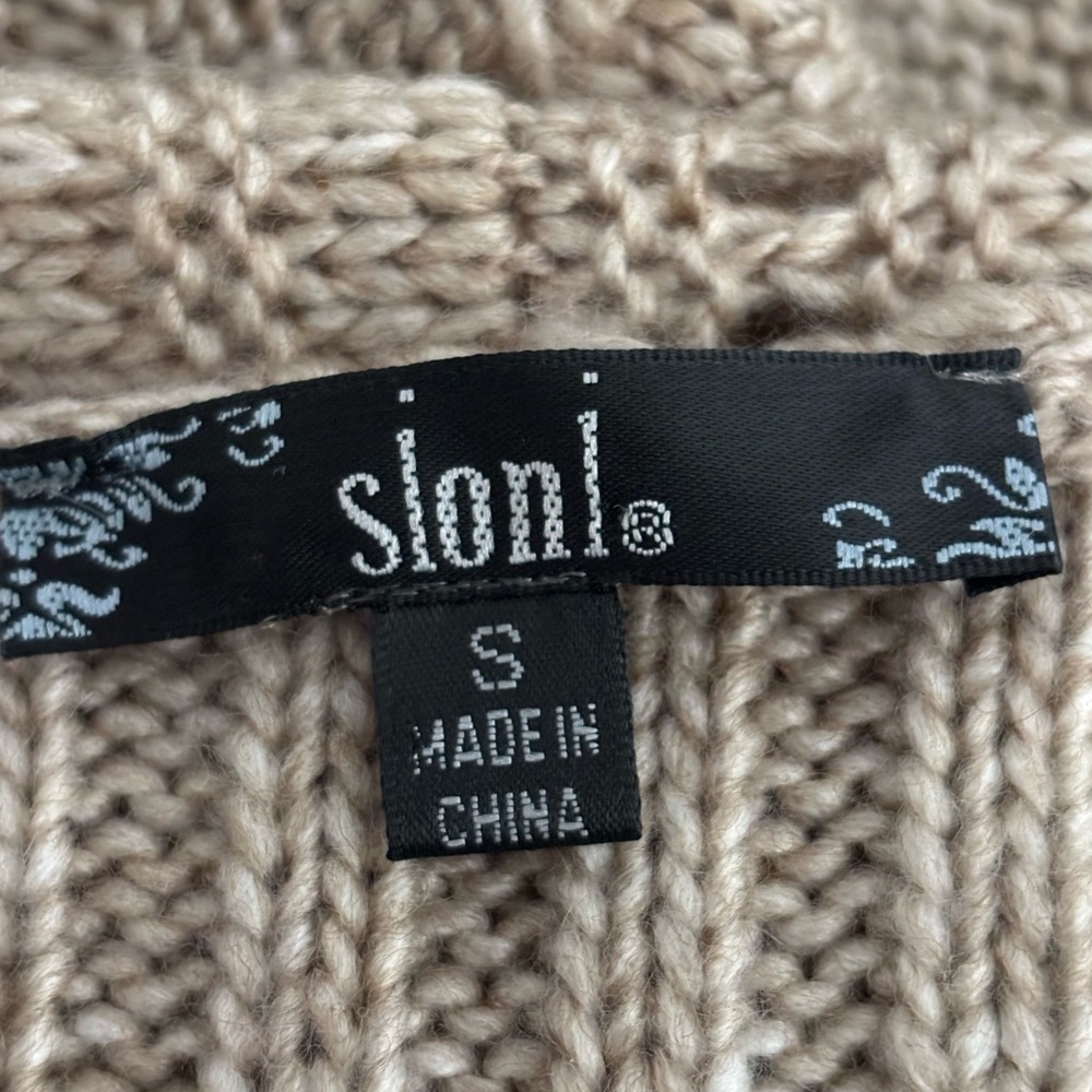 Slonl- Fringe Shaw collar cardigan size S - Picture 5 of 6